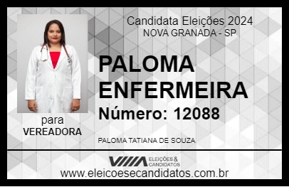 Candidato PALOMA ENFERMEIRA 2024 - NOVA GRANADA - Eleições