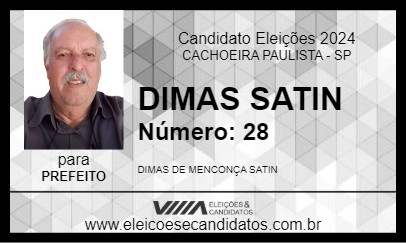 Candidato DIMAS SATIN 2024 - CACHOEIRA PAULISTA - Eleições