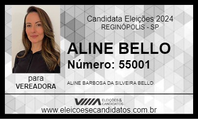 Candidato ALINE BELLO 2024 - REGINÓPOLIS - Eleições