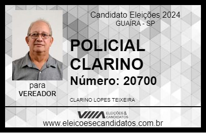 Candidato POLICIAL CLARINO 2024 - GUAÍRA - Eleições