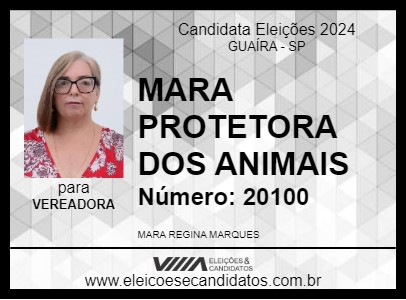 Candidato MARA PROTETORA DOS ANIMAIS 2024 - GUAÍRA - Eleições