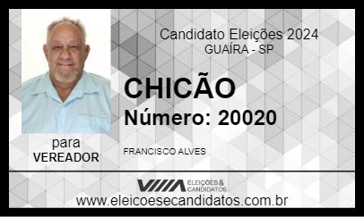 Candidato CHICÃO 2024 - GUAÍRA - Eleições