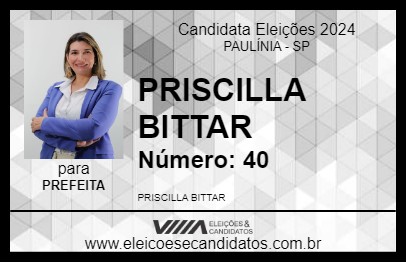 Candidato PRISCILLA BITTAR 2024 - PAULÍNIA - Eleições