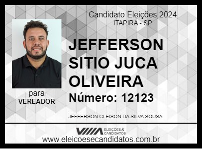 Candidato JEFFERSON SITIO JUCA OLIVEIRA 2024 - ITAPIRA - Eleições