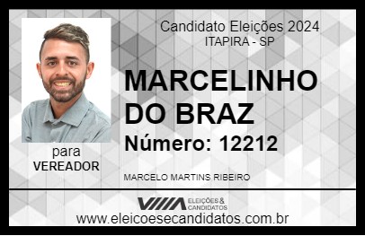 Candidato MARCELINHO DO BRAZ 2024 - ITAPIRA - Eleições