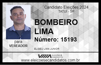 Candidato BOMBEIRO LIMA 2024 - TATUÍ - Eleições