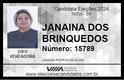 Candidato JANAINA DOS BRINQUEDOS 2024 - TATUÍ - Eleições