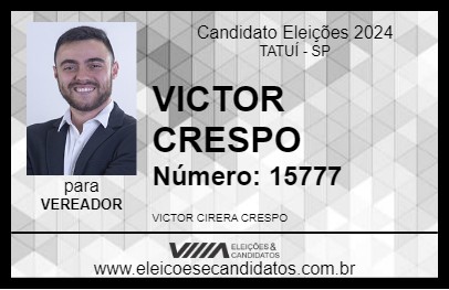 Candidato VICTOR CRESPO 2024 - TATUÍ - Eleições