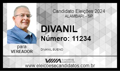 Candidato DIVANIL 2024 - ALAMBARI - Eleições