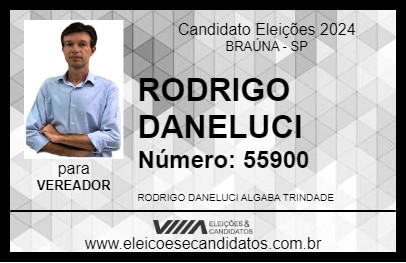 Candidato RODRIGO DANELUCI 2024 - BRAÚNA - Eleições