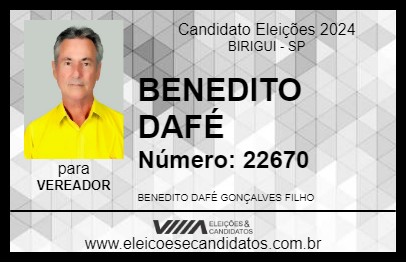 Candidato BENEDITO DAFÉ 2024 - BIRIGUI - Eleições