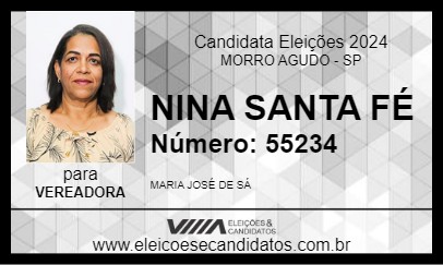 Candidato NINA SANTA FÉ 2024 - MORRO AGUDO - Eleições