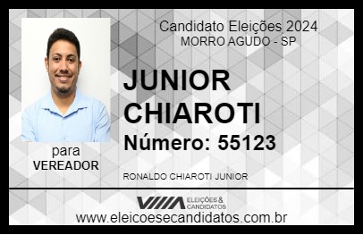 Candidato JUNIOR CHIAROTI 2024 - MORRO AGUDO - Eleições