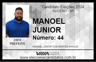 Candidato MANOEL JUNIOR 2024 - GLICÉRIO - Eleições