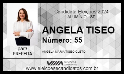 Candidato ANGELA TISEO 2024 - ALUMÍNIO - Eleições