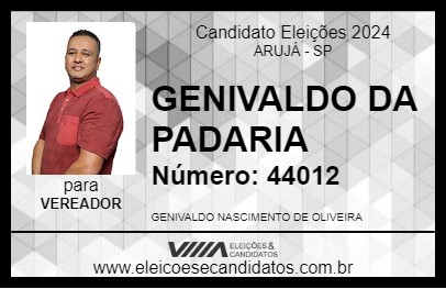 Candidato GENIVALDO DA PADARIA 2024 - ARUJÁ - Eleições