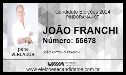 Candidato JOÃO FRANCHI 2024 - PINDORAMA - Eleições