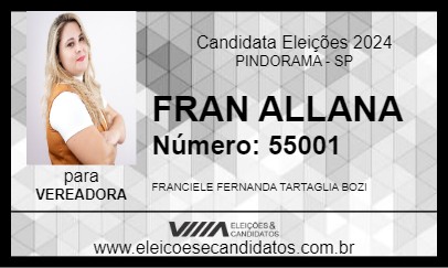 Candidato FRAN ALLANA 2024 - PINDORAMA - Eleições