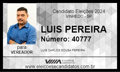 Candidato LUIS PEREIRA 2024 - VINHEDO - Eleições