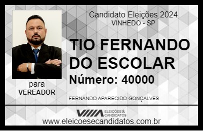 Candidato TIO FERNANDO DO ESCOLAR 2024 - VINHEDO - Eleições