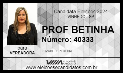 Candidato PROF  BETINHA 2024 - VINHEDO - Eleições