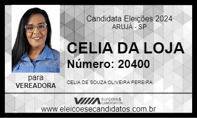 Candidato CELIA DA LOJA 2024 - ARUJÁ - Eleições