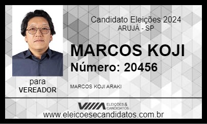 Candidato MARCOS KOJI 2024 - ARUJÁ - Eleições