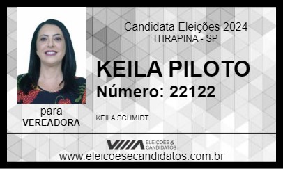 Candidato KEILA PILOTO 2024 - ITIRAPINA - Eleições