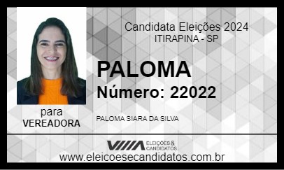 Candidato PALOMA 2024 - ITIRAPINA - Eleições