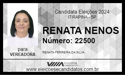 Candidato RENATA NENOS 2024 - ITIRAPINA - Eleições