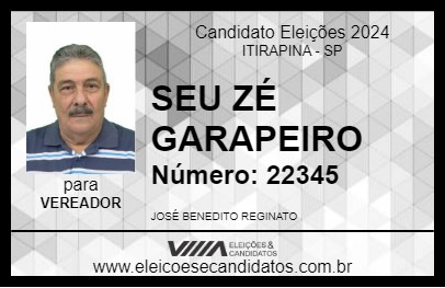 Candidato SEU ZÉ GARAPEIRO 2024 - ITIRAPINA - Eleições