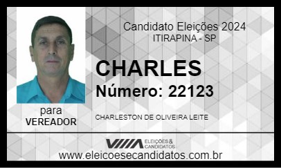 Candidato CHARLES 2024 - ITIRAPINA - Eleições