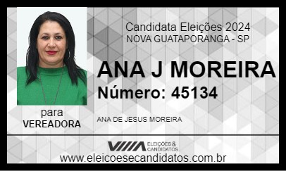 Candidato ANA J MOREIRA 2024 - NOVA GUATAPORANGA - Eleições