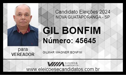 Candidato GIL BONFIM 2024 - NOVA GUATAPORANGA - Eleições