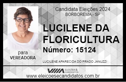 Candidato LUCILENE DA FLORICULTURA 2024 - BORBOREMA - Eleições