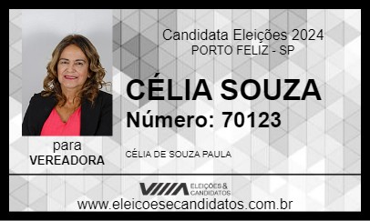 Candidato CÉLIA SOUZA 2024 - PORTO FELIZ - Eleições