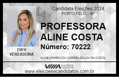 Candidato PROFESSORA ALINE COSTA 2024 - PORTO FELIZ - Eleições