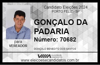 Candidato GONÇALO DA PADARIA 2024 - PORTO FELIZ - Eleições