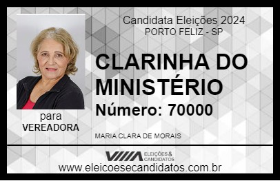 Candidato CLARINHA 2024 - PORTO FELIZ - Eleições