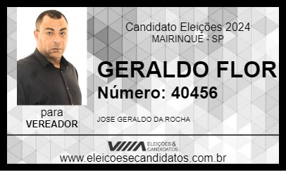 Candidato GERALDO FLOR 2024 - MAIRINQUE - Eleições