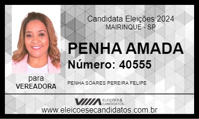 Candidato PENHA AMADA 2024 - MAIRINQUE - Eleições