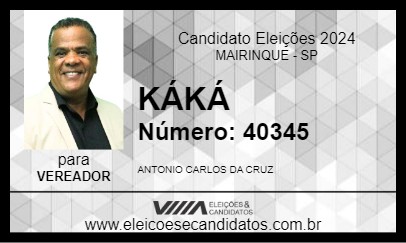 Candidato KÁKÁ 2024 - MAIRINQUE - Eleições