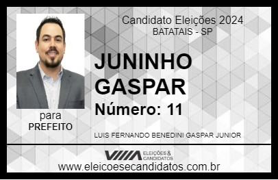 Candidato JUNINHO GASPAR 2024 - BATATAIS - Eleições