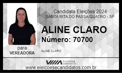 Candidato ALINE CLARO 2024 - SANTA RITA DO PASSA QUATRO - Eleições