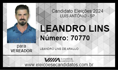 Candidato LEANDRO LINS 2024 - LUÍS ANTÔNIO - Eleições