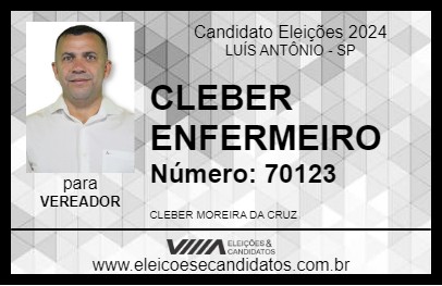 Candidato CLEBER ENFERMEIRO 2024 - LUÍS ANTÔNIO - Eleições