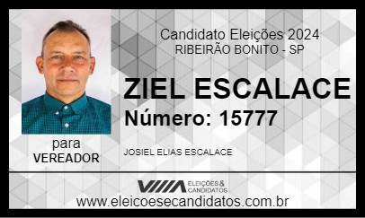 Candidato ZIEL ESCALACE 2024 - RIBEIRÃO BONITO - Eleições