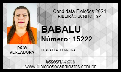 Candidato BABALU 2024 - RIBEIRÃO BONITO - Eleições