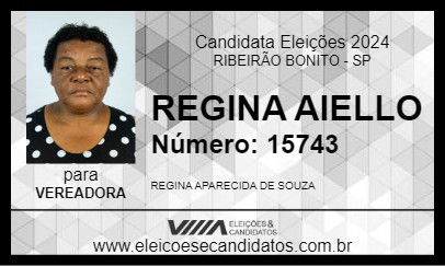 Candidato REGINA AIELLO 2024 - RIBEIRÃO BONITO - Eleições