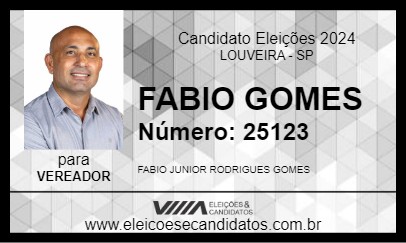 Candidato FABIO GOMES 2024 - LOUVEIRA - Eleições